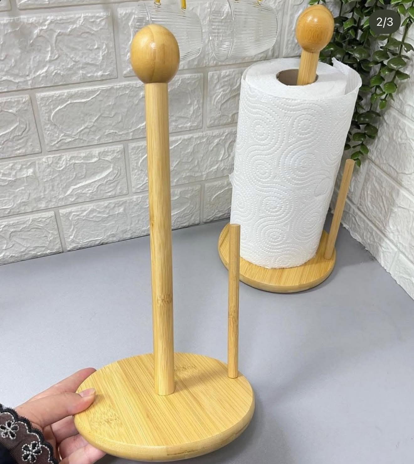 Wooden Kitchen Standing Tissue Paper Towel Roll