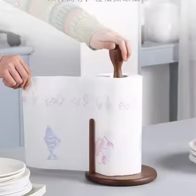 Wooden Kitchen Standing Tissue Paper Towel Roll