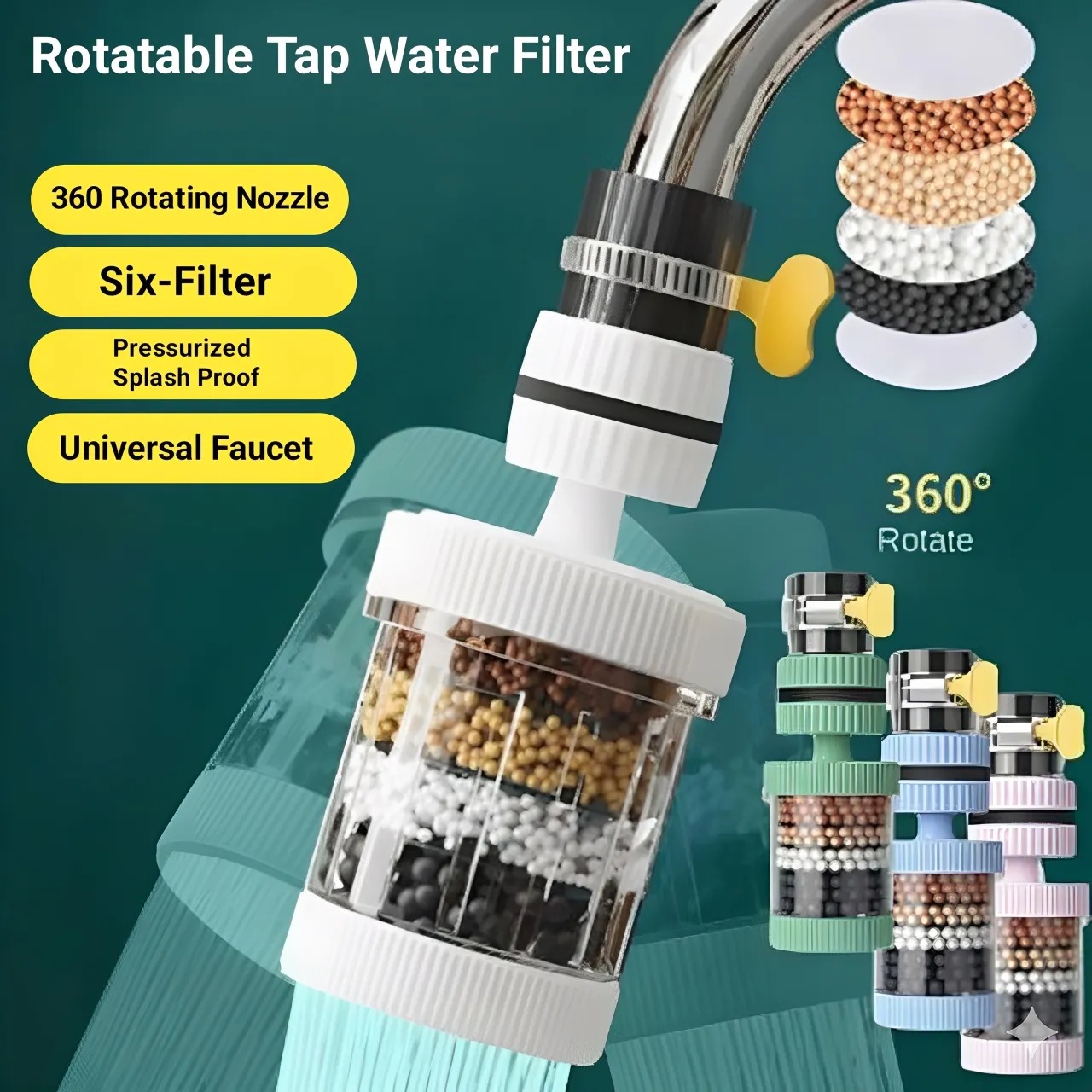 rotatable 6 Layers Water Filter Tap
