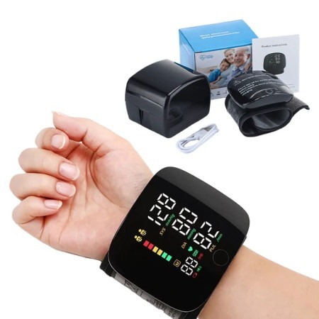 USB Rechargeable LED Wrist Blood Pressure and Heart Rate Monitor with Voice